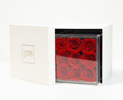 Preserved Red Roses in Clear Display Box Add-on